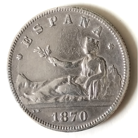5 pesetas de 1870