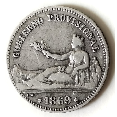 1 peseta de plata de 1869
