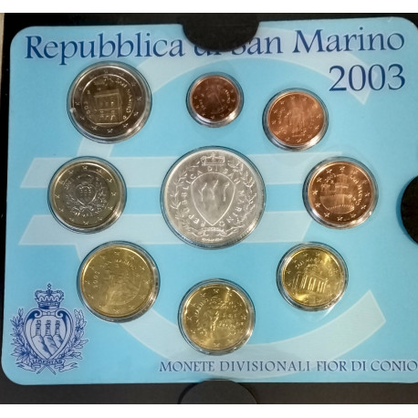 Serie de euros San Marino 2003 BU