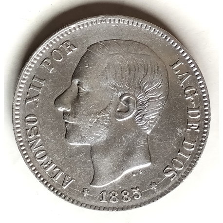 5 pesetas de Alfonso XII 1885