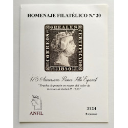 Homenaje n 20 Aniversario 1er sello español 2025