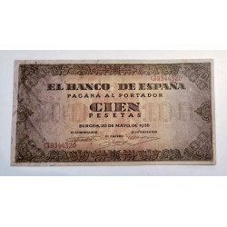 billete de 100 pesetas de 1938