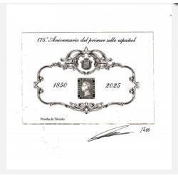 Grabado 175 aniversario sello español 2025