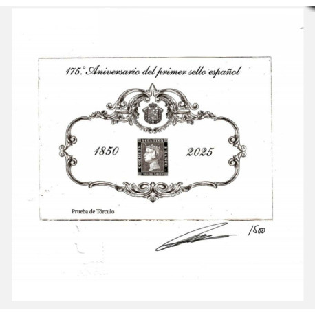 Grabado 175 aniversario sello español 2025