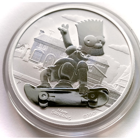 Onza de plata Bart Simpson 2020