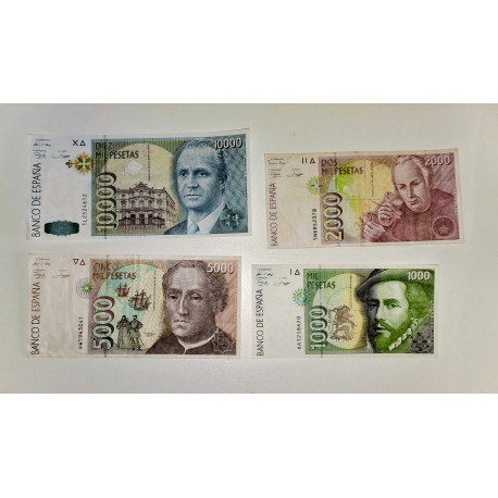 Lote 4 billetes de pesetas