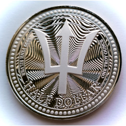 1 onza de plata Tridente Barbados