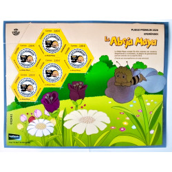 Pliego Premium del 50 aniversario de La abeja Maya 2026 Efemérides