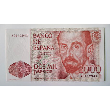 Billete de 2.000 pesetas 1980 Juan Ramón Jiménez