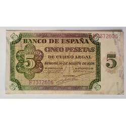 5 pesetas del 10 de agosto 1938