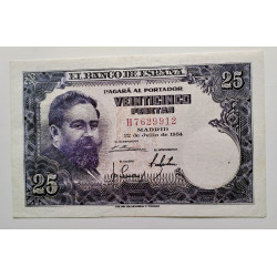 25 pesetas 22 julio 1954