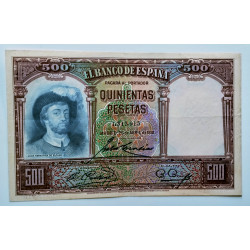 Billete de 500 pesetas de Juan Sebastián Elcano 1931