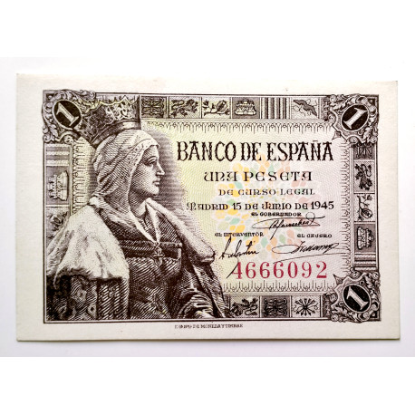 BILLETE DE 1 PESETA DE 1945