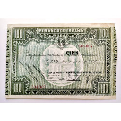 100 Pesetas Banco Bilbao 1937
