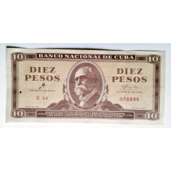 10  pesos Cuba Che Guevara 1961b