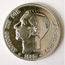 1 pts Alfonso XII 1883