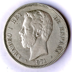 5 pesetas Amadeo de Saboya 1871*71