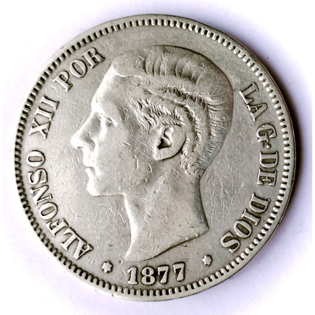 5 pesetas de Alfonso XII 1877*77