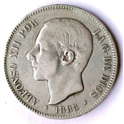 5 pesetas de Alfonso XII 1885*87