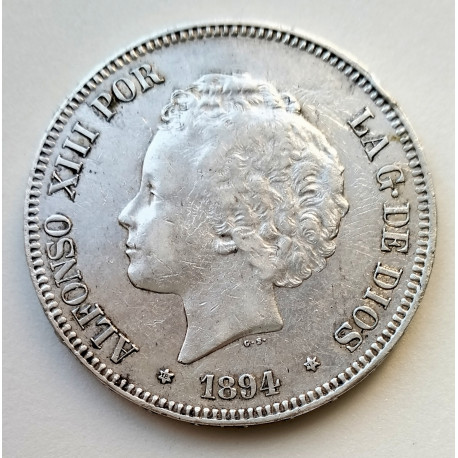 5 PESETAS ALFONSO XIII 1892 PGM