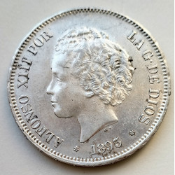 5 pts Alfonso XIII 1893*93 PG L