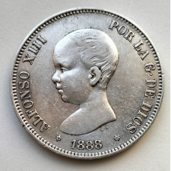 5 Pts Alfonso XIII 1888*88 MP M