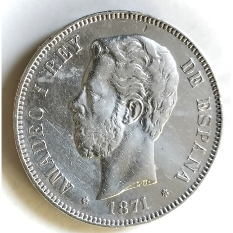 5 pesetas Amadeo 1871*74