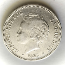 5 pesetas de Alfonso XIII 1893*93 PG L