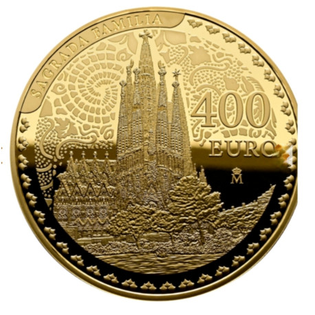 400 euros oro de la Sagrada Familia de Gaudí.