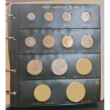 Colección monedas de pesetas de 1996 con plata