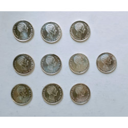 Lote de 7 monedas de plata de Alfonso XIII