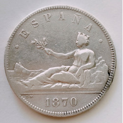 5 pesetas Gobierno Provisional 1870