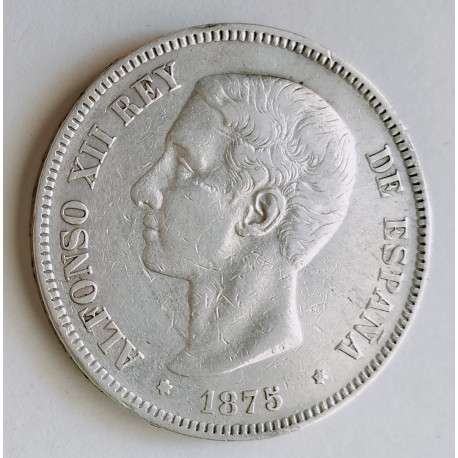 5 pesetas de Alfonso XIII 1875*75