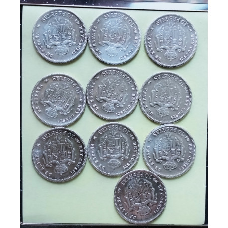 Lote de 7 monedas de plata de Alfonso XIII