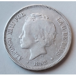 5 pesetas de Alfonso XIII 1892*