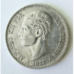 5 pesetas de Alfonso XII de 1877*77