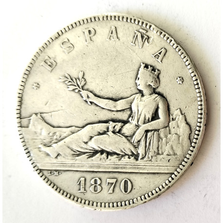 5 pesetas del Gobierno Provisional 1870*70