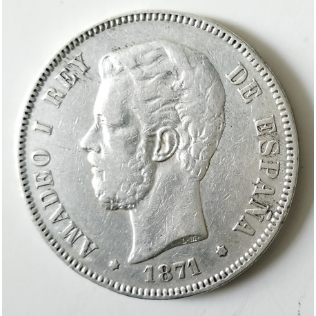 5 pesetas Amadeo 1871*75