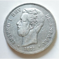 5 pesetas Amadeo 1871*74 DE M