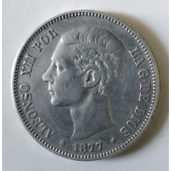 5 pesetas 1877*77 DE M