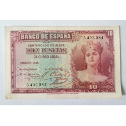 10 pesetas de la República 1935