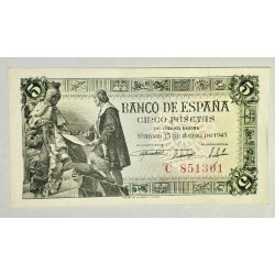 5 pesetas 15 junio 1945