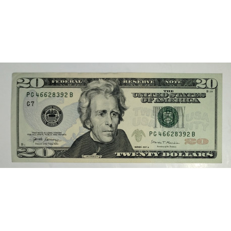 Billete de 20 dólares Jackson 2017