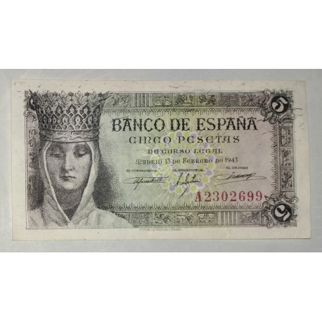 5 pesetas 13 de febrero 1943