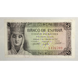 BILLETE DE 5 PESETA DE 1943