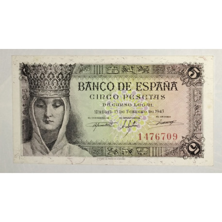 BILLETE DE 5 PESETA DE 1943
