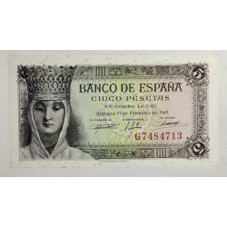 billete de 5 pesetas 1943