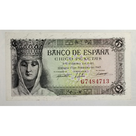 BILLETE DE 5 PESETA DE 1943