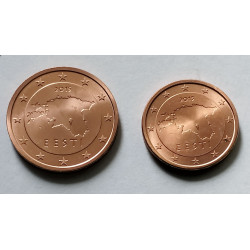 1 y 2 céntimos de Estonia 2015