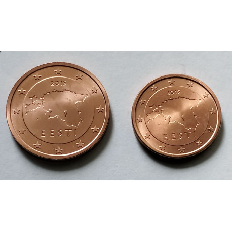 1 y 2 céntimos de Estonia 2015
